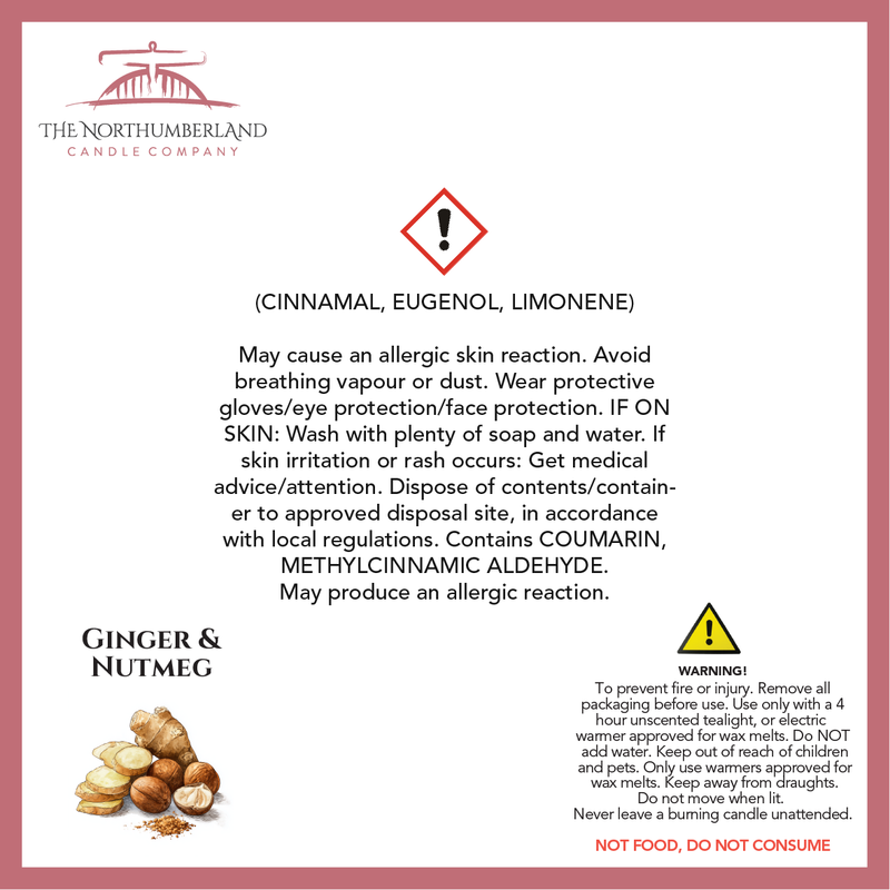 Ginger & Nutmeg - safety label, ingredients and warnings