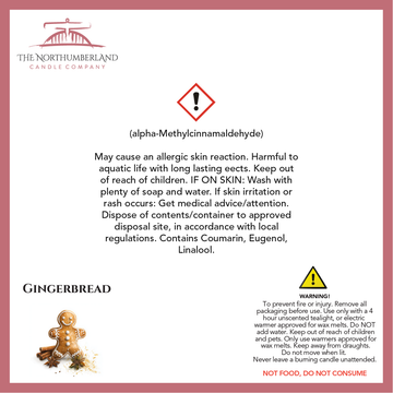 Gingerbread - safety label, ingredients and warnings