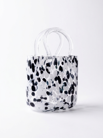 Large Glass Handbag Vase & Wax Melt Pouch Bundle 18cm x 10cm x 27cm