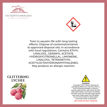 Glittering Lychee 50g Snap Bar - safety label, ingredients and warnings