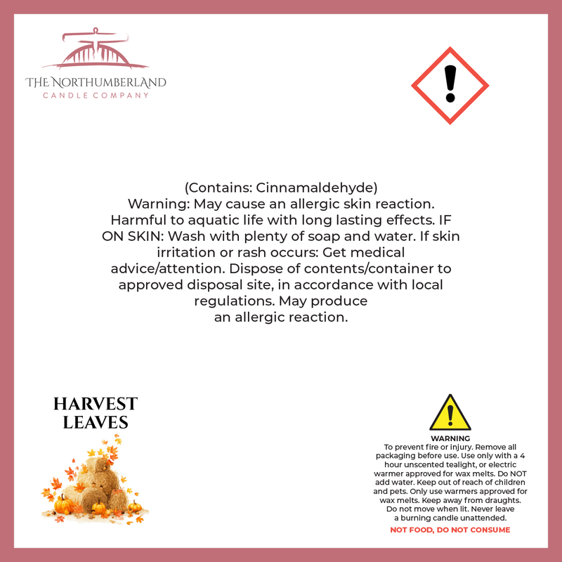 Harvest Leaves 50g Snap Bar - safety label, ingredients and warnings
