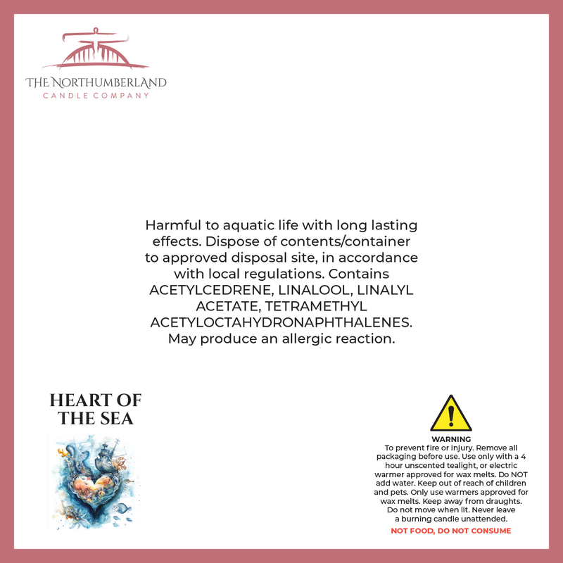 Heart Of The Sea 50g Snap Bar - safety label, ingredients and warnings