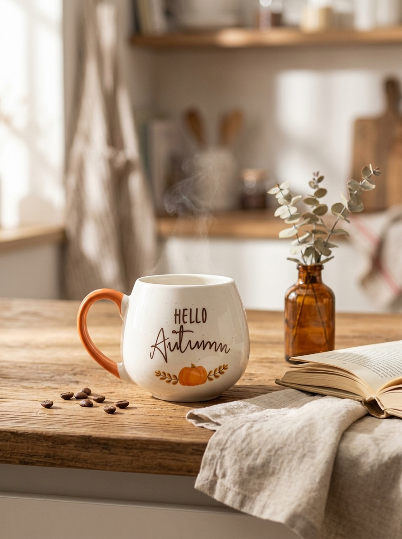 Hello Autumn Rounded Ceramic Mug