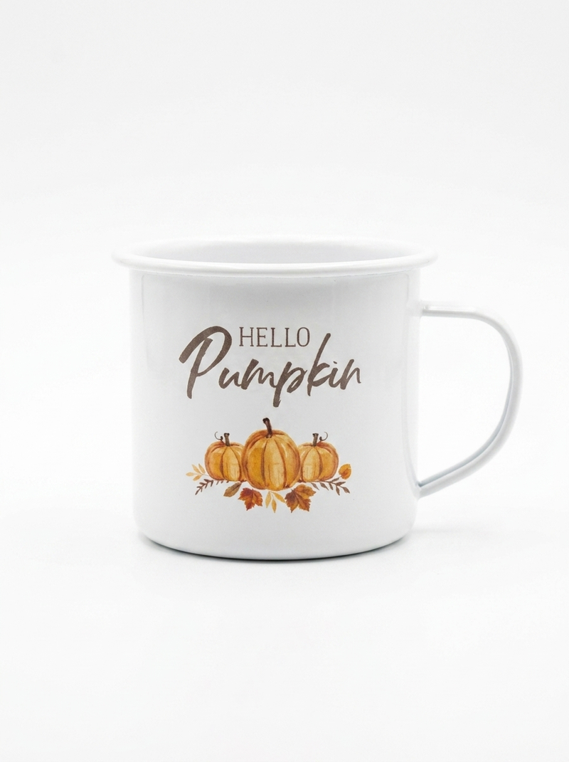 Hello Pumpkin Enamel Mug