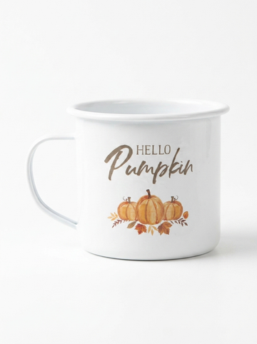 Hello Pumpkin Enamel Mug