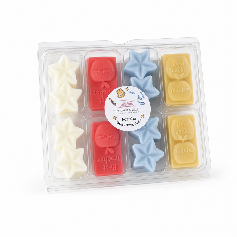 Teacher Mini Selection Wax Melt box with 16 mini melts and For the Best Teacher sticker