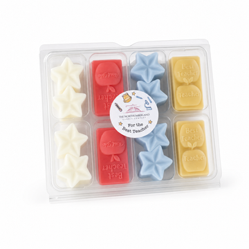 Teacher Mini Selection Wax Melt box with 16 mini melts and For the Best Teacher sticker