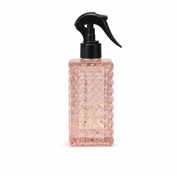 250ml Room Spray in Velvet Rose and Oud, light pink diamond-cut glass bottle