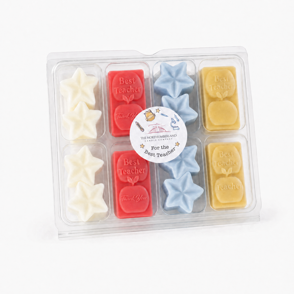 Teacher Mini Selection Wax Melt box with 16 mini melts and For the Best Teacher sticker