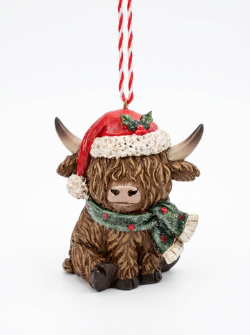 Highland Cow Christmas Tree Decoration, Assorted Designs, 1 PIECE