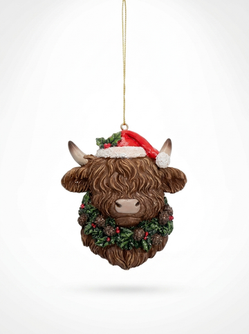 Highland Cow Christmas Tree Decoration, Assorted Designs, 1 PIECE