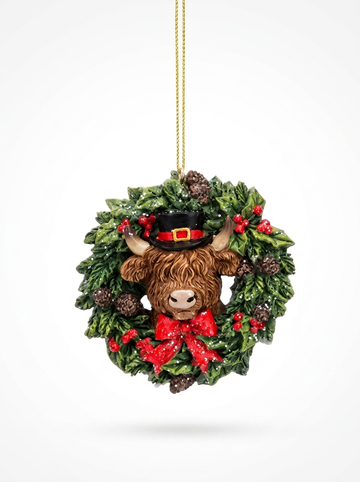 Highland Cow Christmas Tree Decoration, Assorted Designs, 1 PIECE