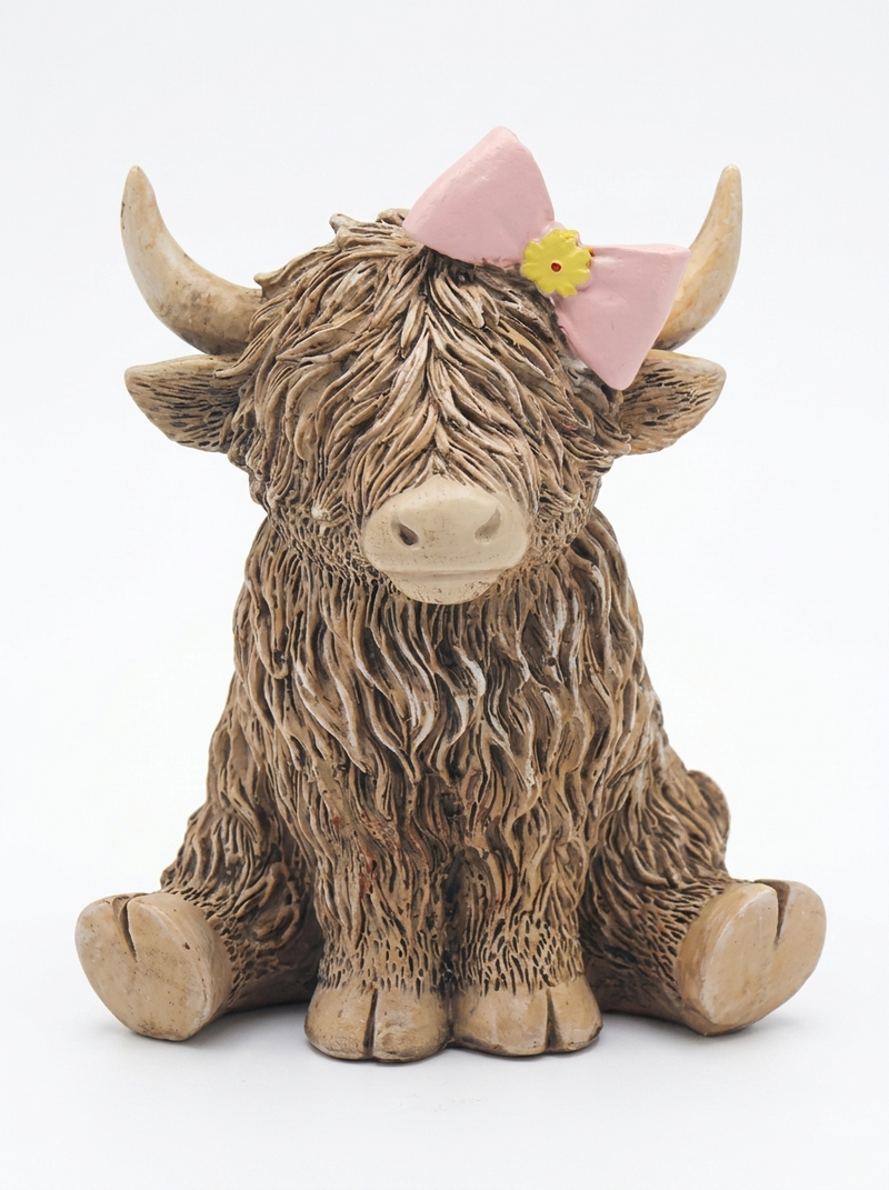 Highland Cow Figurines - 1 Piece PER ORDER - Home Decor Polyresin 15x6x12cm