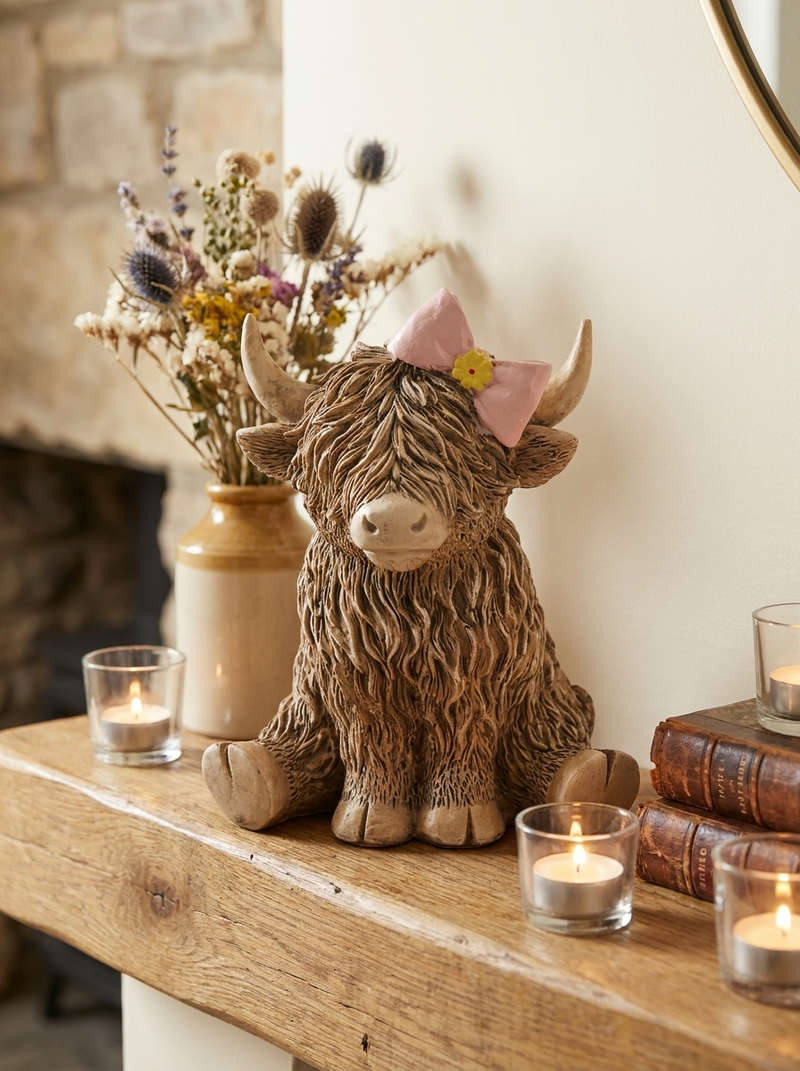 Highland Cow Figurines - 1 Piece PER ORDER - Home Decor Polyresin 15x6x12cm
