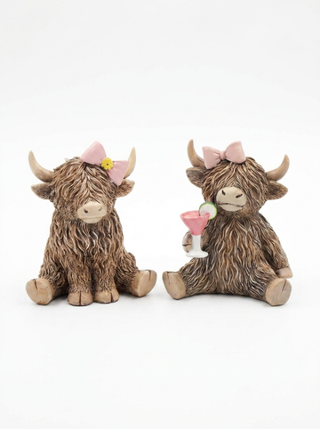 Highland Cow Figurines - 1 Piece PER ORDER - Home Decor Polyresin 15x6x12cm