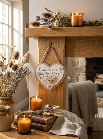 Highland Cow Mothers Day Heart Shaped Plaque with &