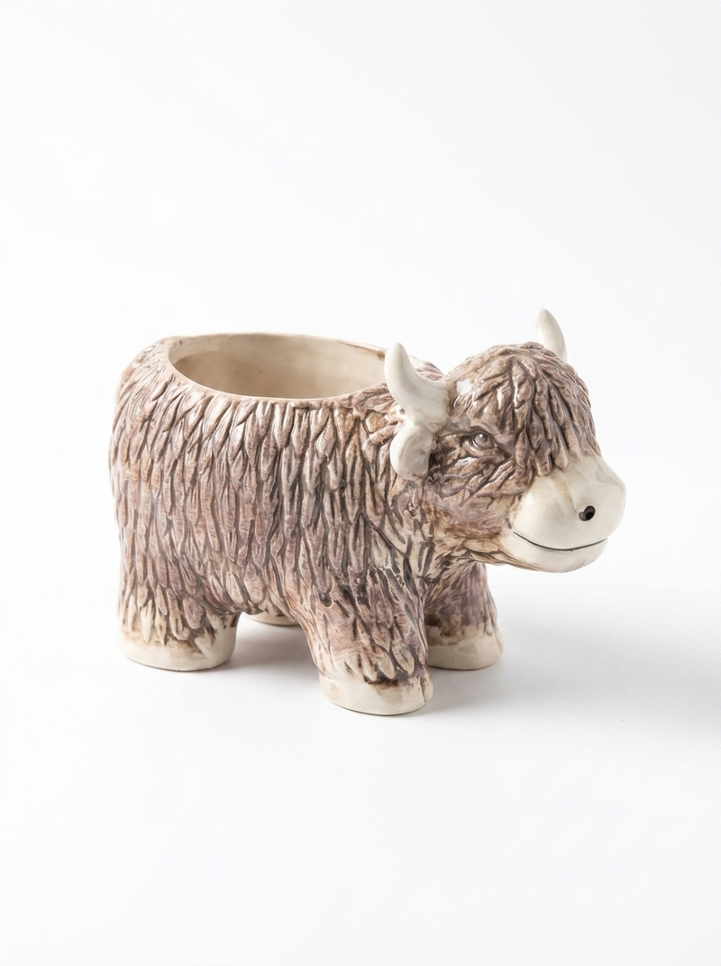 Highland Cow Tealight Wax Melt Burner, Ceramic
