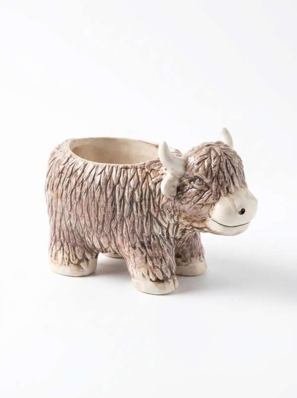 Highland Cow Tealight Wax Melt Burner, Ceramic