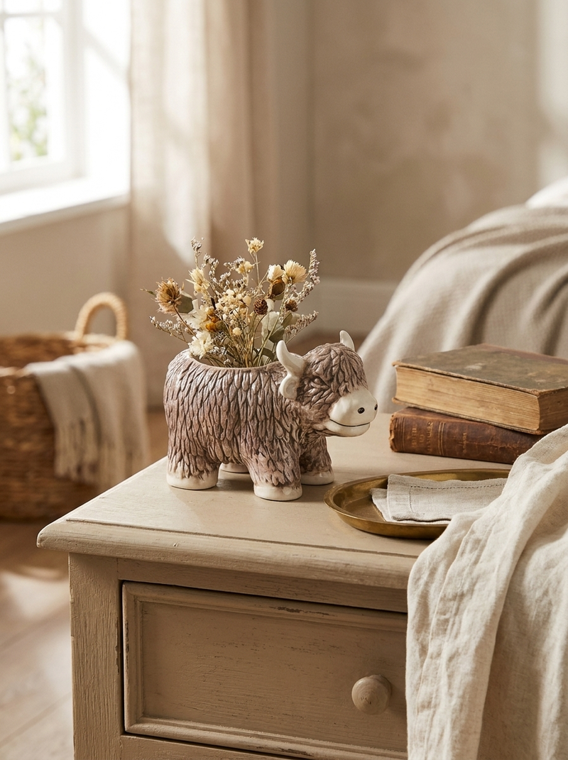 Highland Cow Tealight Wax Melt Burner, Ceramic