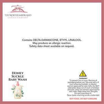 Honey Suckle Baby Wash 50g Snap Bar - safety label, ingredients and warnings