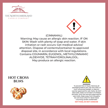 Hot Cross Bun 50g Snap Bar - safety label, ingredients and warnings