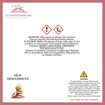 Hot Doughnuts 50g Snap Bar - safety label, ingredients and warnings