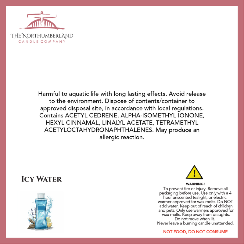 Icy Water 50g Snap Bar - safety label, ingredients and warnings