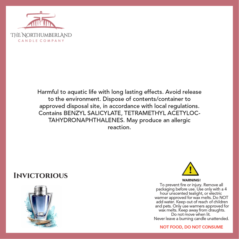 Invictorious 50g Snap Bar - safety label, ingredients and warnings