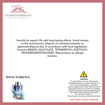 Invictorious 50g Snap Bar - safety label, ingredients and warnings