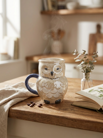 Iridescent Owl Shaped Mug