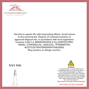 Izzy She 50g Snap Bar - safety label, ingredients and warnings