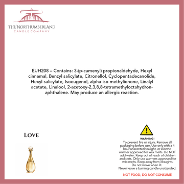 Love 50g Snap Bar - safety label, ingredients and warnings