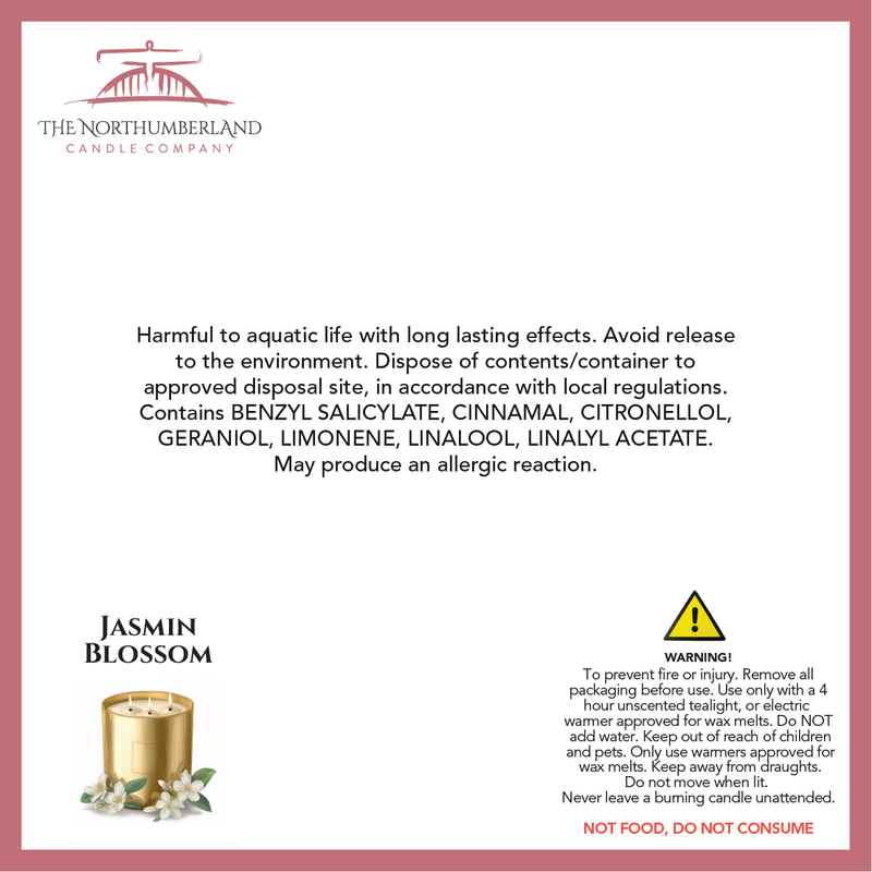 Jasmin Blossom 50g Snap Bar - safety label, ingredients and warnings