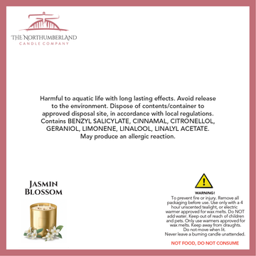 Jasmin Blossom 50g Snap Bar - safety label, ingredients and warnings