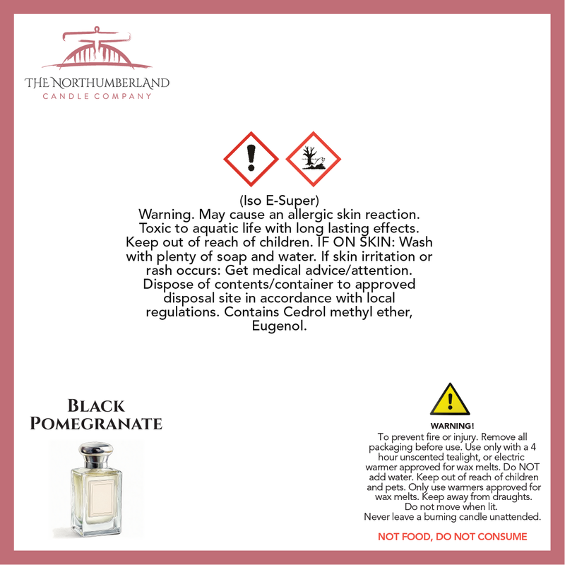 Black Pomegranate 50g Snap Bar - safety label, ingredients and warnings