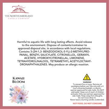 Kawaii Bloom 50g Snap Bar - safety label, ingredients and warnings