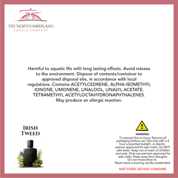 Irish Tweed 50g Snap Bar - safety label, ingredients and warnings
