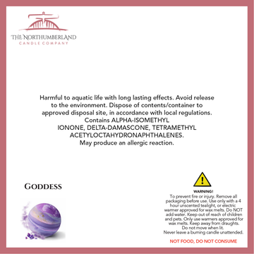 Goddess 50g Snap Bar - safety label, ingredients and warnings