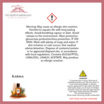 Karma 50g Snap Bar - safety label, ingredients and warnings