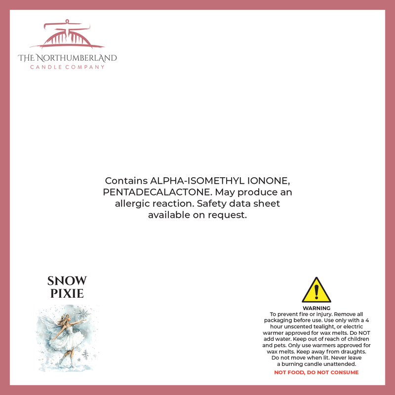 Snow Pixie 50g Snap Bar - safety label, ingredients and warnings