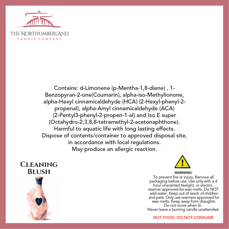 Cleaning Blush 50g Snap Bar - safety label, ingredients and warnings