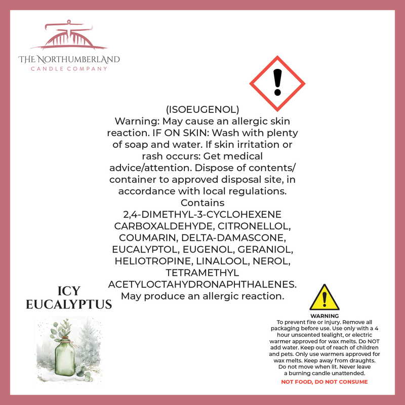 Icy Eucalyptus 50g Snap Bar - safety label, ingredients and warnings