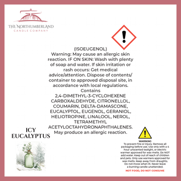 Icy Eucalyptus 50g Snap Bar - safety label, ingredients and warnings