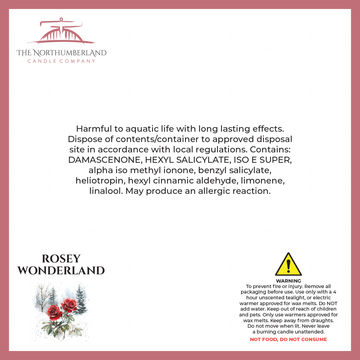Rosey Wonderland 50g Snap Bar - safety label, ingredients and warnings