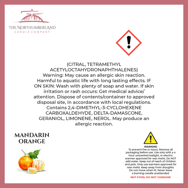 Mandarin Orange 50g Snap Bar - safety label, ingredients and warnings