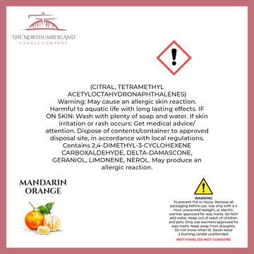 Mandarin Orange 50g Snap Bar - safety label, ingredients and warnings