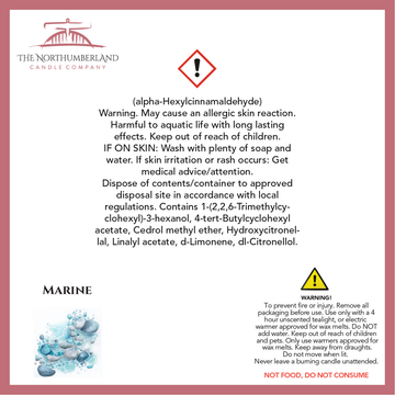 Marine 50g Snap Bar - safety label, ingredients and warnings