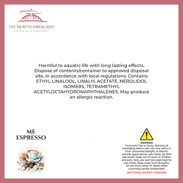 Me Espresso 50g Snap Bar - safety label, ingredients and warnings