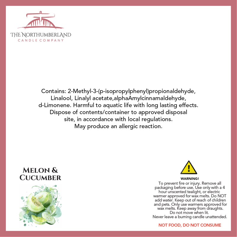 Melon & Cucumber 50g Snap Bar - safety label, ingredients and warnings