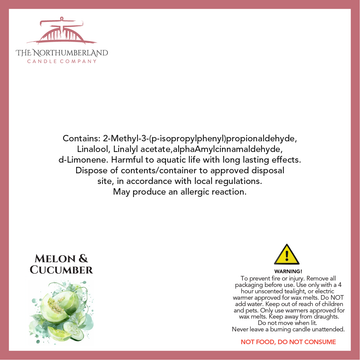 Melon & Cucumber 50g Snap Bar - safety label, ingredients and warnings